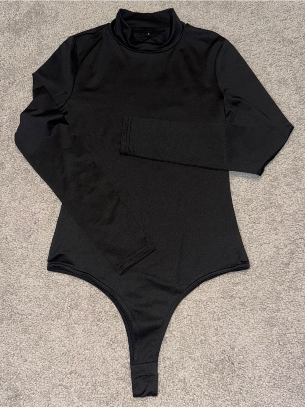 SHEIN Black Long Sleeve Mock Neck Bodysuit